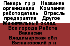 Пекарь– гр/р › Название организации ­ Компания-работодатель › Отрасль предприятия ­ Другое › Минимальный оклад ­ 1 - Все города Работа » Вакансии   . Владимирская обл.,Вязниковский р-н